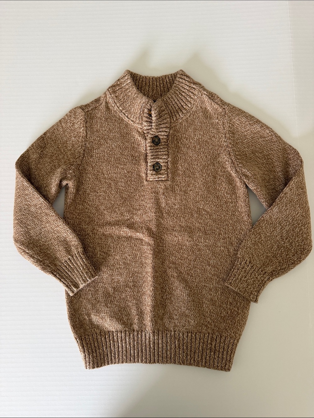 Carter's Brown Knit Button-Front Shawl Collar Sweater